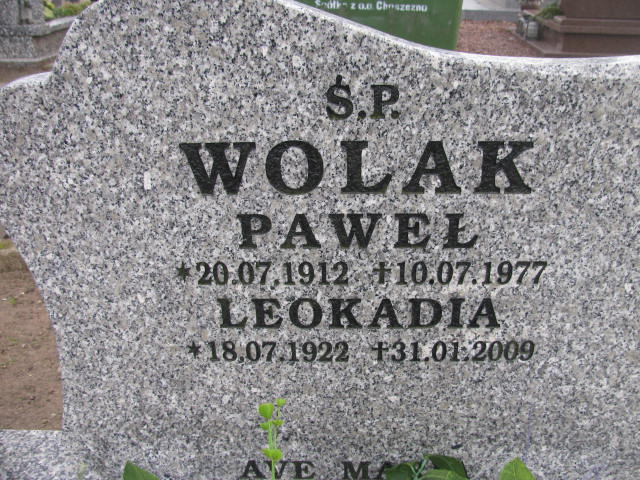Leokadia Wolak 1922 Suchań - Grobonet - Wyszukiwarka osób pochowanych
