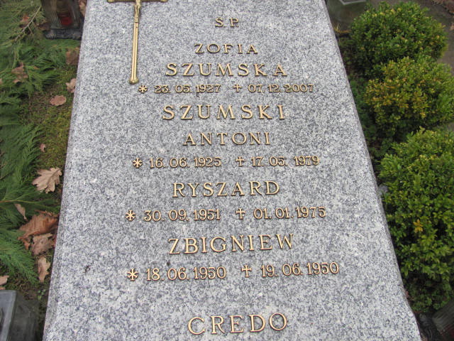 Ryszard Zygmunt Szumski 1951 Suchań - Grobonet - Wyszukiwarka osób pochowanych