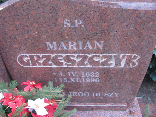 Marian Grzeszczyk 1932 Suchań - Grobonet - Wyszukiwarka osób pochowanych