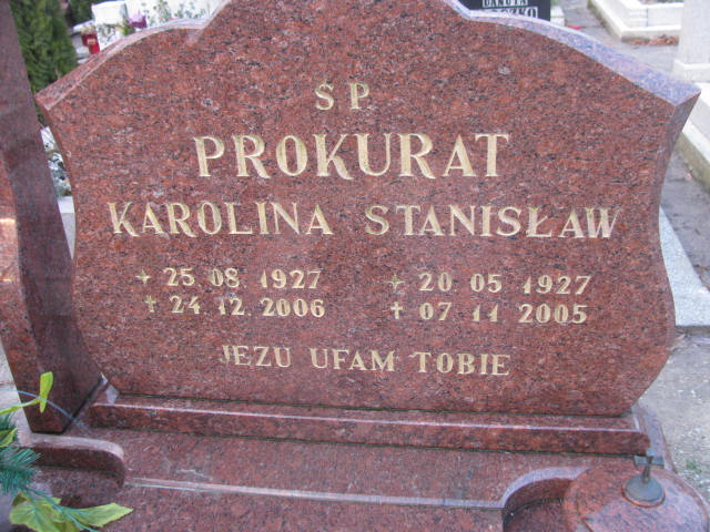 Karolina Prokurat 1927 Suchań - Grobonet - Wyszukiwarka osób pochowanych