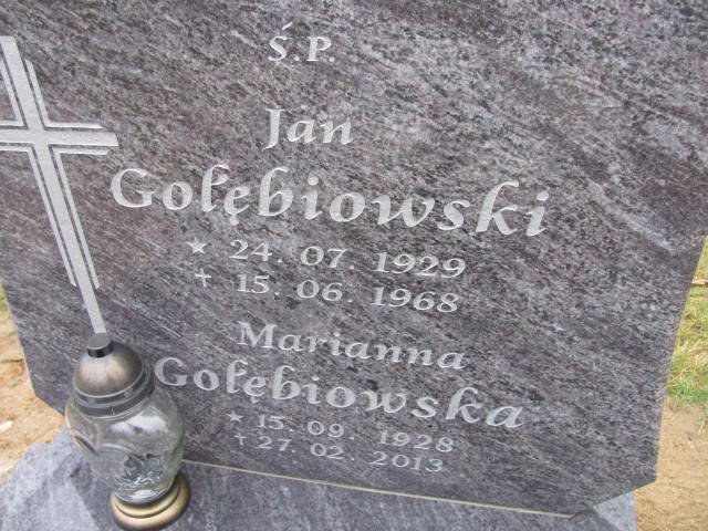 Jan Gołębiowski 1929 Suchań - Grobonet - Wyszukiwarka osób pochowanych
